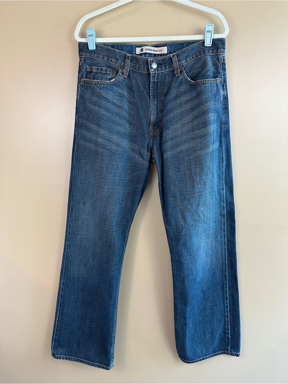 Gap Loose Boot Fit Jeans Mens 34x34 Bootcut Denim Pants Casual Actual 34x32.5